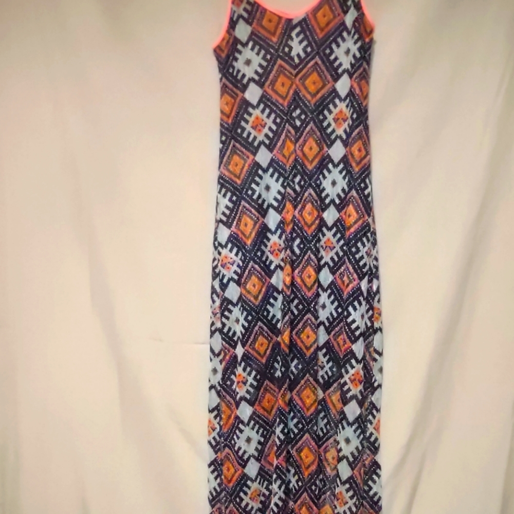 Fire Los Angeles Dress Womens Adult Size Medium Multicolor Long High Split Side